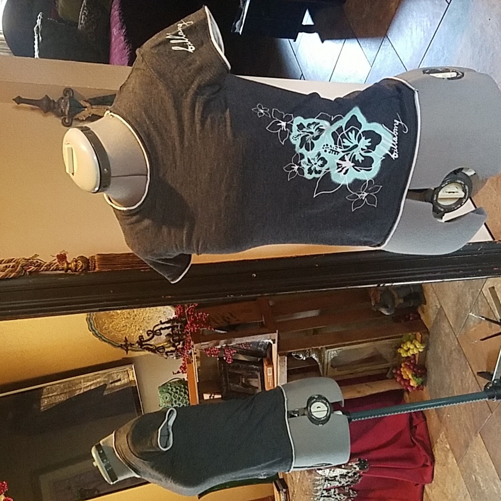Billabong Distressed Black Tee Shirt